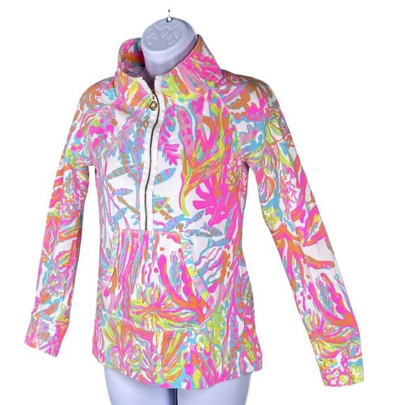 Lilly Pulitzer Women XXS Skipper Popover 1/2 Zip Scuba To Cuba Holy Grail Jacket - Picture 5 of 16